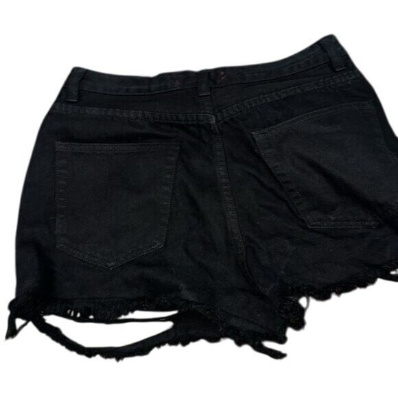 Signature 8 Black Distressed Cut OffJean Shorts Size M - Picture 3 of 8